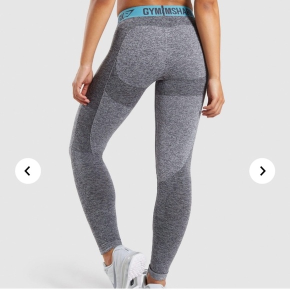 Gymshark Women's Medium Flex Leggings Gray Teal Seamless xs - Picture 2 of 8